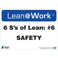 Thumbnail for ZING Lean At Work Sign, 10x14- Model 2179