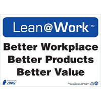 Thumbnail for ZING Lean At Work Sign, 10x14- Model 2180