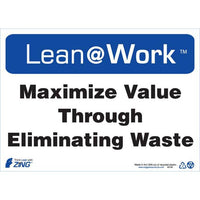 Thumbnail for ZING Lean At Work Sign, 10x14- Model 2183