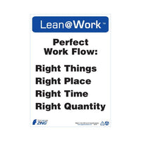 Thumbnail for ZING Lean At Work Sign, 14x10- Model 2184