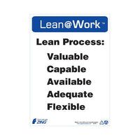Thumbnail for ZING Lean At Work Sign, 14x10- Model 2185