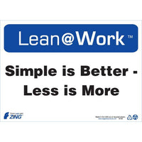 Thumbnail for ZING Lean At Work Sign, 10x14- Model 2188