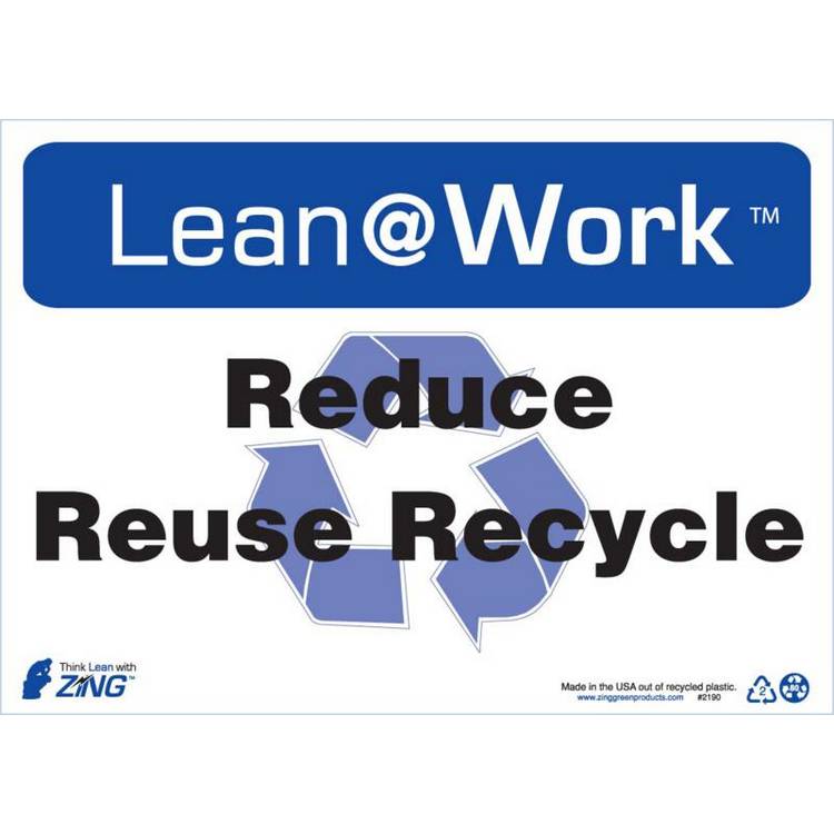 ZING Lean At Work Sign, 10x14- Model 2190