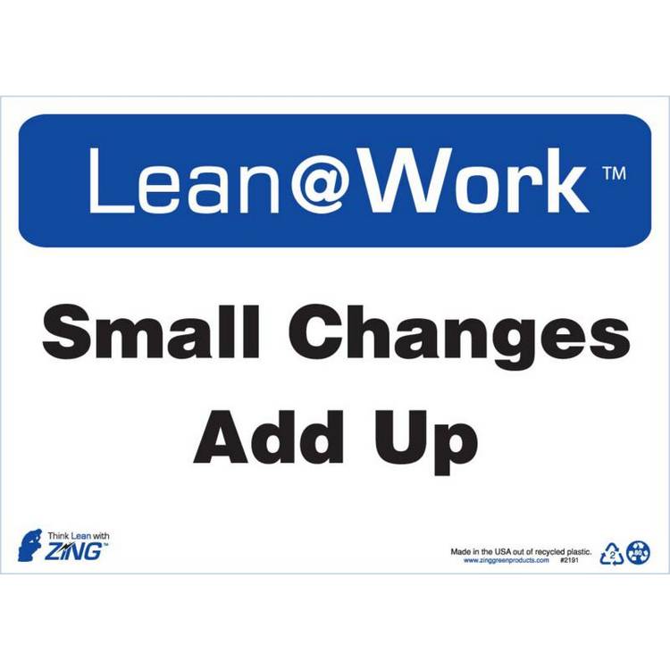ZING Lean At Work Sign, 10x14- Model 2191