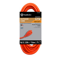 Thumbnail for Southwire® Vinyl SJTW Outdoor Extension Cord, 16/3 ga, 13 A, 25', Orange, 1/Each