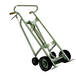 Wesco Manual Aluminum Drum Truck w/ Brake & 10" Mold-on Rubber Wheels