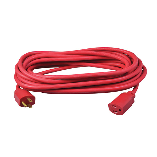 Southwire® Vinyl SJTW Outdoor Extension Cord, 14/3 ga, 15 A, 25', Red, 1/Each