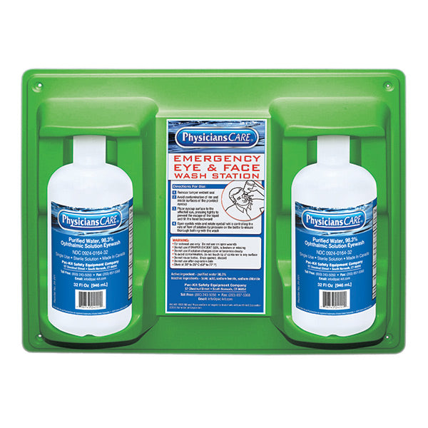 Eyewash Station, Double Bottle, 32 oz, 1/Each