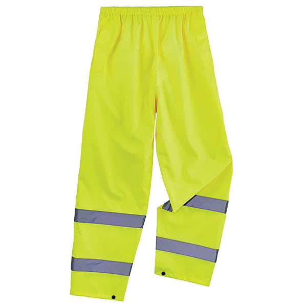 Ergodyne® Glowear® 8916 Lightweight Hi-Vis, Class E, Rain Pants, Small, Lime, 1/Each