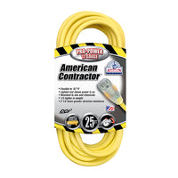 Thumbnail for Southwire® Vinyl SJTW Outdoor Extension Cord w/ Lighted End, 12/3 ga, 15 A, 25', Yellow, 1/Each