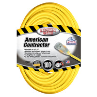 Thumbnail for Southwire® Vinyl SJTW Outdoor Extension Cord w/ Lighted End, 12/3 ga, 15 A, 100', Yellow, 1/Each
