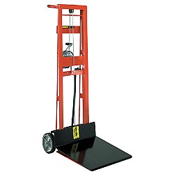 20" x 16" Two Wheeled Winch Operated Hydraulic Steel Pedalift w/ 40" Raised Height