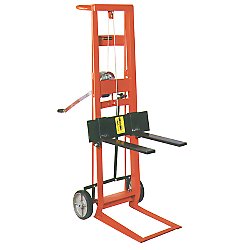 18" x 3" Two Wheeled Winch Operated Hydraulic Steel Pedalift w/ 40" Raised Height