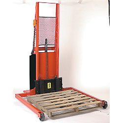 Adjustable Span Straddle Fork Stacker w/ Power Drive System & 56" Raised Height