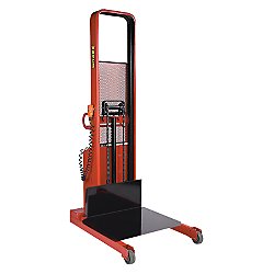 24" x 24" 1,500-lbs Capacity Powered Platform Stacker w/ Power Drive System & 90" Raised Height