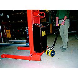 2,000-lbs Capacity Powered 20" Leg Fork Stacker w/ Power Drive System 56" Raised Height