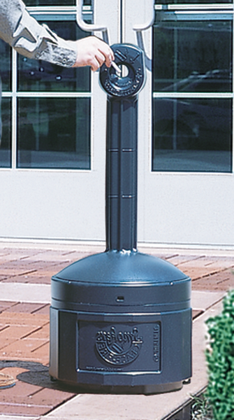 Poly Cigarette Butt Receptacle with Liner Pail - Deco Black