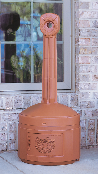 Poly Cigarette Butt Receptacle with Liner Pail - Terra Cotta