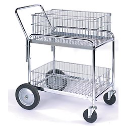 Wesco Small Wire Basket Office Cart w/ 5" Casters