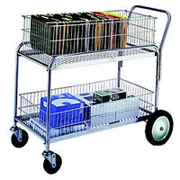 Thumbnail for Wesco Large Wire Basket Office Cart w/ 5