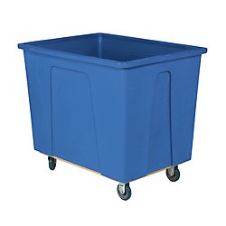 128-Gallon Grey Plastic Box Truck w/ 5" Polyurethane Casters