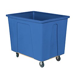 160-Gallon Blue Plastic Box Truck w/ 5" Polyurethane Casters