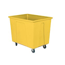 160-Gallon Yellow Plastic Box Truck w/ 8" Pneumatic Casters