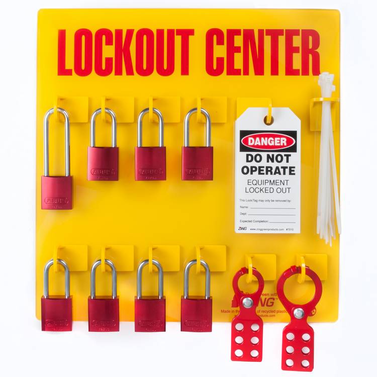 ZING Lockout Tagout Station, 8 Padlock- Model 2727