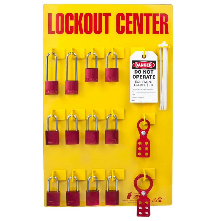 ZING Lockout Tagout Station, 12 Padlock- Model 2728