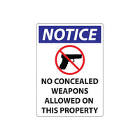 Thumbnail for ZING Concealed Carry Sign, 14X10- Model 2803A