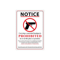 Thumbnail for ZING Concealed Carry Sign, 14X10- Model 2804A