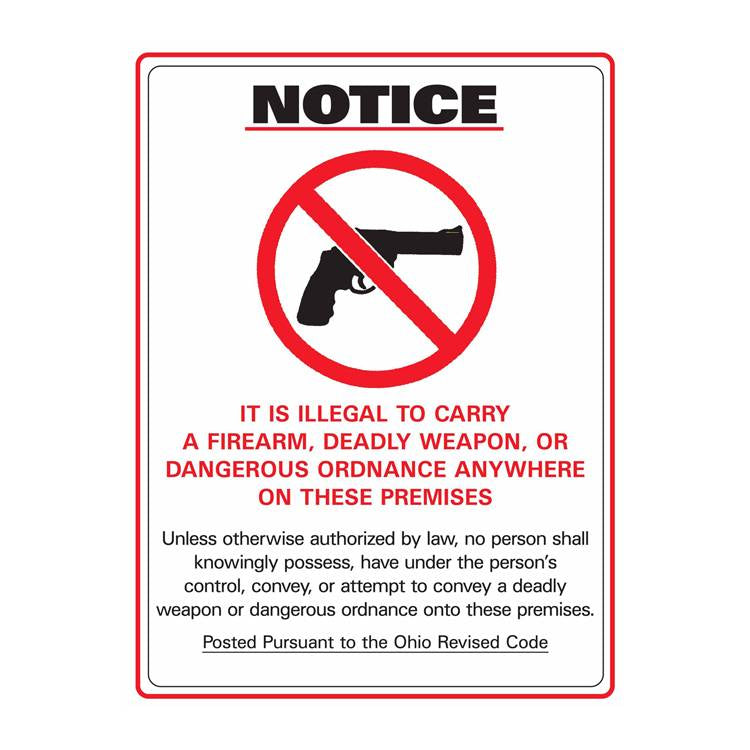 ZING Concealed Carry Sign, 14X10- Model 2805A
