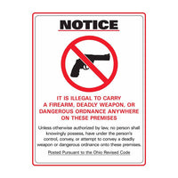 Thumbnail for ZING Concealed Carry Sign, 14X10- Model 2805A