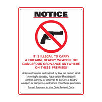 Thumbnail for ZING Concealed Carry Sign, 14X10- Model 2805