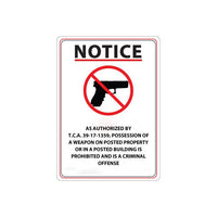 Thumbnail for ZING Concealed Carry Sign, 14X10- Model 2807A