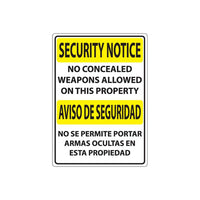 Thumbnail for ZING Concealed Carry Sign, 14X10- Model 2829A