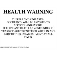 Thumbnail for ZING Smoking Sign, Arkansas, 10x14- Model 2847A