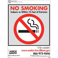 Thumbnail for ZING No Smoking Sign, Illinois, 14x10- Model 2850A