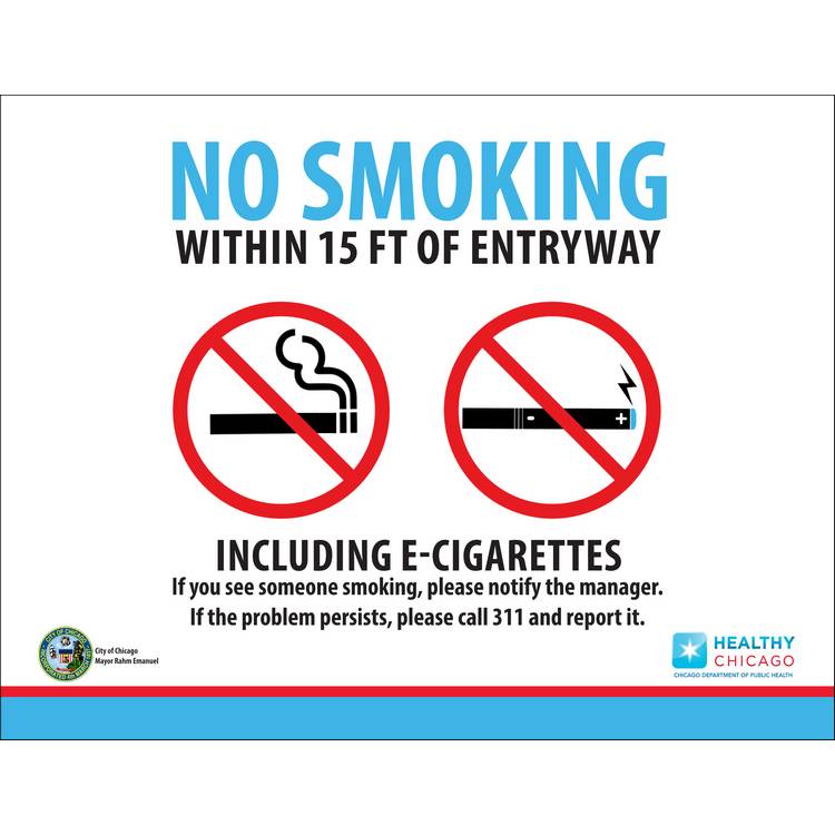 ZING No E-Cig Sign, Illinois, 10x14- Model 2851S