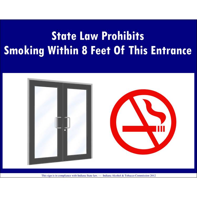 ZING No Smoking Sign, Indiana, 10x14- Model 2853