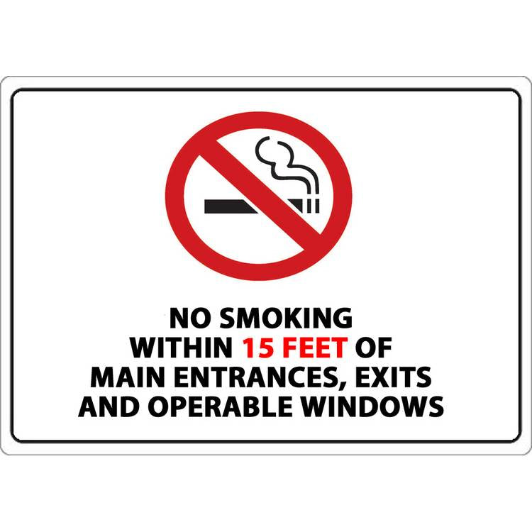 ZING No Smoking Sign, 15 Feet, 10x14- Model 2874A