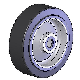 NEOPRENE DRIVE WHEEL USED ON MORSE DRUM ROLLERS. HAS 6" DIAMETER AND 1" BORE.
