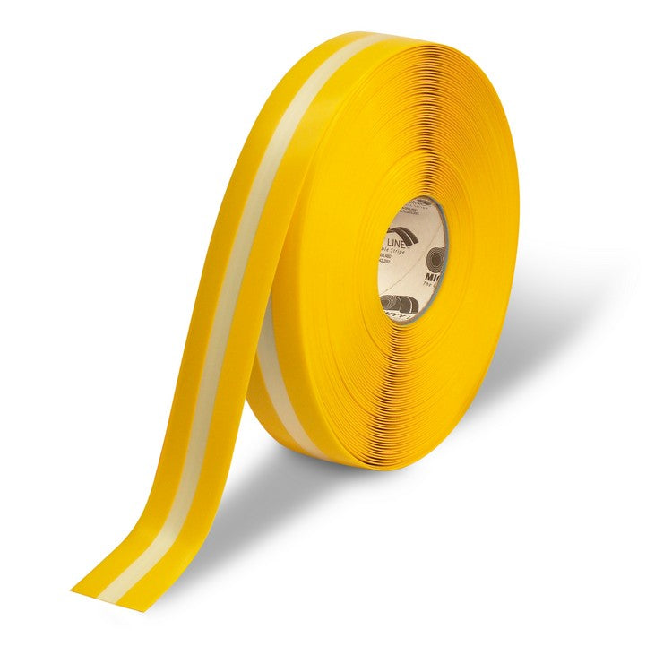Mighty Line 2" Yellow MightyGlow with Luminescent Center Line - 100' Roll