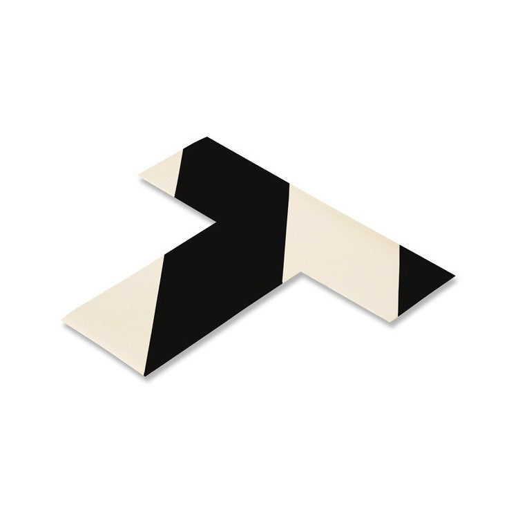 Mighty Line 2" Wide Solid White T With Black Chevrons - Pack of 25