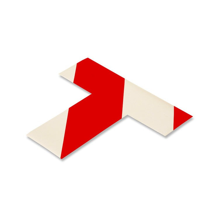 Mighty Line 2" Wide Solid White T With Red Chevrons - Pack of 25