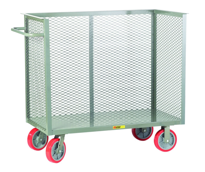 24" x 60" Little Giant 3-Sided Bulk Truck w/ 36" Mesh Sides & 8" Poly Casters