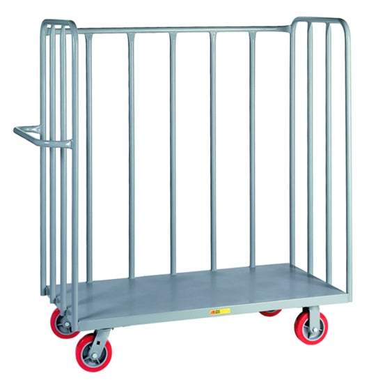 30" x 48" Little Giant 3-Sided Bulk Truck w/ Tubular Sides & 6" Poly Casters