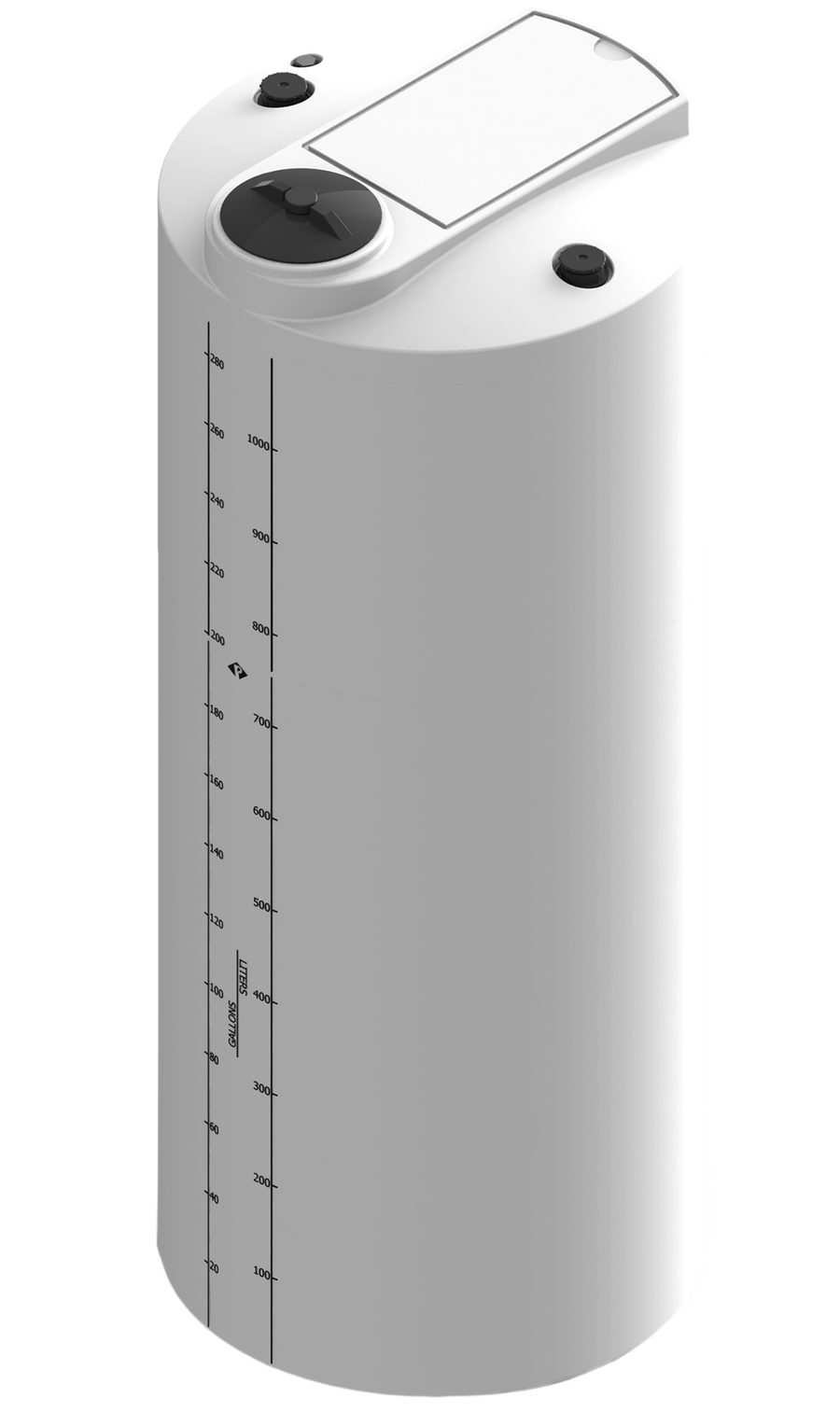 300 Gal ProChem® Process Chemical Tanks - XLPE 1.9 - Natural - Dia 34" - Lid 8"