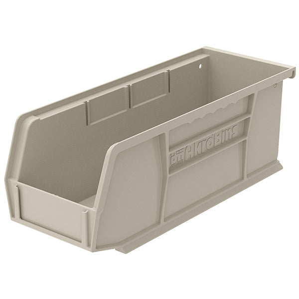 Akro-Mils® AkroBins® Standard Storage Bin, 10 7/8"L x 4"H x 4 1/8"W, Stone, 1/Each