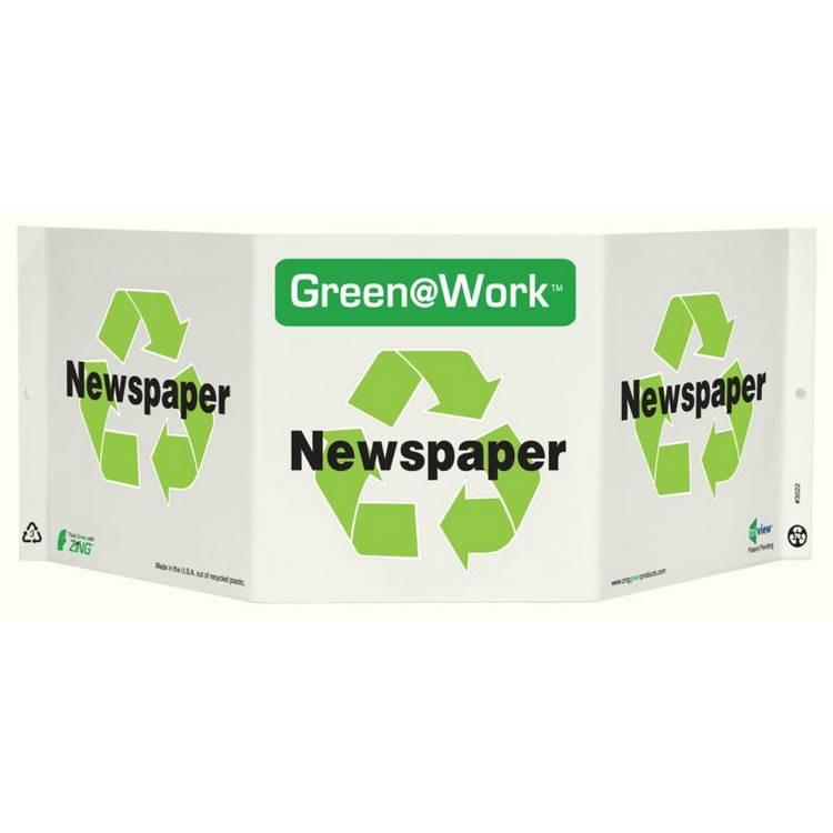 ZING Green At Work TriView Sign, 7.5X20- Model 3022